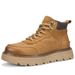 European Warm Series Genuine Leather High-Top Thick-Soled Martin Yellow 2025 New Casual Men's Work Boots 5590_vogvips.com