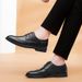 Euro Step Top Layer Cowhide Men's Brogue Business Formal Height Increasing Casual British Style Wedding Groom Shoes_vogvips.com