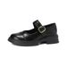 British Small Leather Shoes Women's Retro One-word With Light Mouth Black Thick-soled One-pedal Loafers_vogvips.com