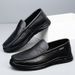 Euro Step 2025 Men's First Layer Cowhide Sheepskin Lining Breathable Fashion Loafers Genuine Leather Casual Business Shoes_vogvips.com