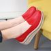 2024 Spring And Autumn New Flat Wedge Rocking Platform Versatile Thick Sole Mid Heel Casual Women's Shoes_vogvips.com