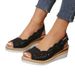 New Oversized Wedge Sandals For Women's Casual Outdoor Wear, With A Single Buckle Strap_vogvips.com