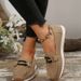 Autumn Women's Wide Width Loafers - Metal Chain Decor Flat Platform Casual Slip-On Shoes_vogvips.com