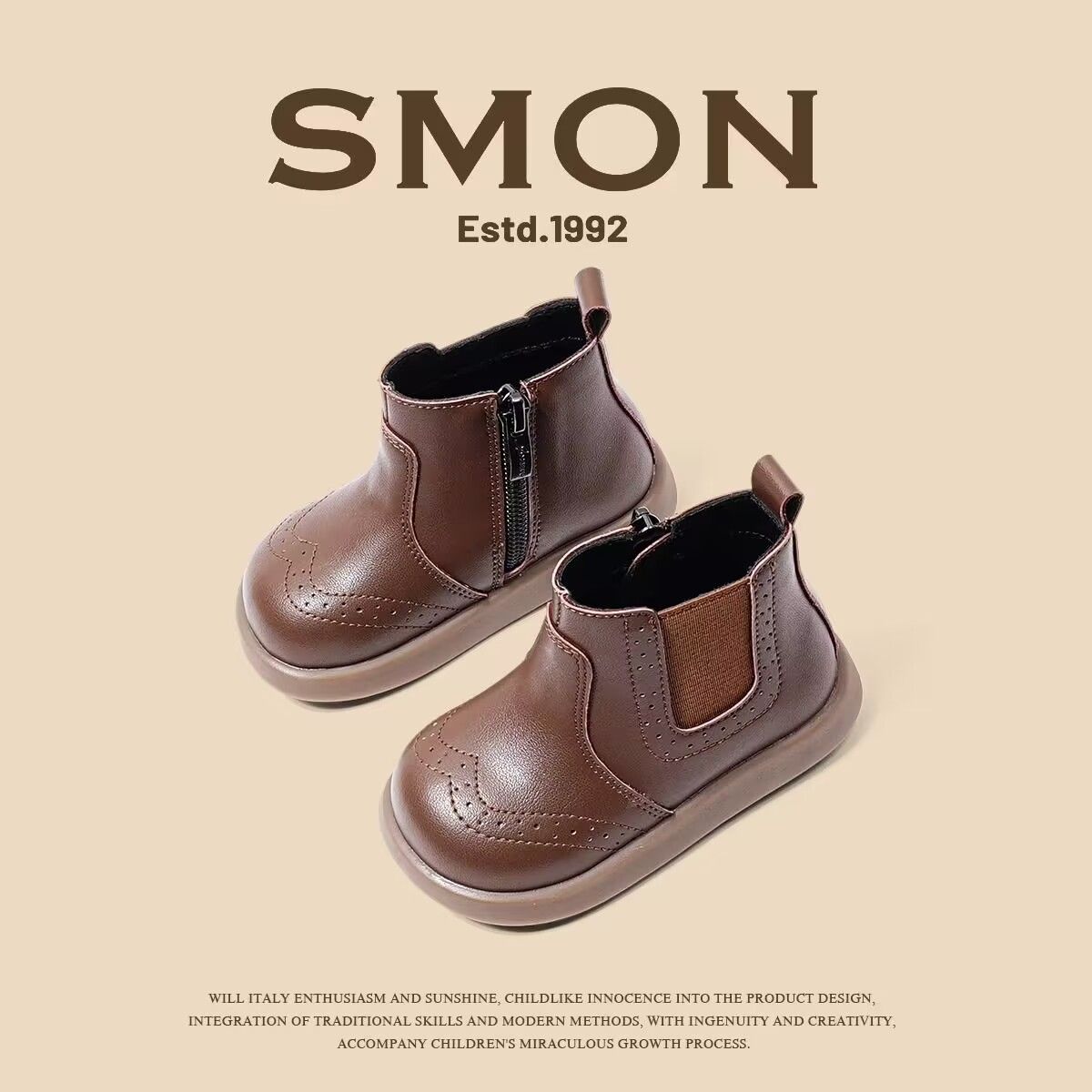 Girl Fall And Winter Girls' Small Leather Boots Baby Boy Toddler Cotton-Padded Shoes With Veet Little Kids' Booties_vogvips.com