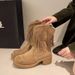 Tassel Short For Women Autumn New Fashion Versatile Western Cowboy Retro Martin Boots_vogvips.com