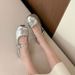 Silver Mary Jane Shallow Mouth Single Shoes For Women 2024 New Korean Style French Chic Flat Soft Sole Slip-On Loafers_vogvips.com