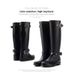 Fashion High Tube Rain With Buckle Red Zipper Korean Style Waterproof Martin For Women Snow Motorcycle Boots_vogvips.com