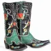 Winter Blue Western Cowboy Women Shoes Thick Heels Pointed Toe Embroidered Mid Calf Boots Fashion Cowgirl Booties 240921_vogvips.com