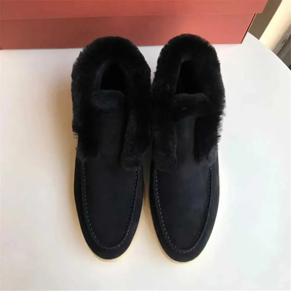 Casual Winter Short Snow Boots For Women Natural Wool Fur Loafers Cow Suede Warm Flat Shoes L * P Z241106_vogvips.com