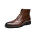 Voyage Cross-Border Large Size High-Top Shoes For Men, Autumn And Winter New Brogue Carved Business British Style Men's Lace-Up_vogvips.com