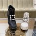 Fashion Diamond Buckle Sports Shoes Lace Up Flat Boots For Women Comfortable Breathable Genuine Leather Mid Cut Boots Patent Leather Fashion Boots_vogvips.com