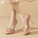 2025 Summer Outdoor Rhinestone Comfortable One-Strap High Heels Waterproof Platform Non-Tiring Crystal Chunky Heel_vogvips.com