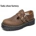 Hot-Selling Mary Jane 8065 Genuine Low-Top Small Leather Shoes For Women Crazy Horse Brown Fashion Student Casual_vogvips.com