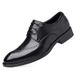 Euro Step New Brogue Carved Pattern Trendy Casual Men's Pointed Toe Genuine Leather Black Business Wedding Shoes_vogvips.com