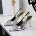 7317-H105 Sexy Nightclub Goddess High Heels European And American Style Bowknot Patent Leather Pointed Toe Backless_vogvips.com