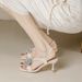 Summer New Camellia Design -style For Women, Versatile Square-toed, Single-strap, Stiletto-heeled Women's Sandals_vogvips.com
