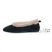 Women's Pointed Toe Warm Cotton Shoes Fleece Lined Flat Shallow Mouth Plus Size Autumn_vogvips.com