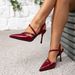 Women's High-heeled Sandals Burgundy Stilettos Fashion Pointed High Heels New Women's Shoes_vogvips.com