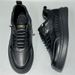 Men's Sneakers Autumn 2024 New Genuine Leather White Youth Versatile Trendy Thick Sole Lightweight Slip-On Casual Shoes_vogvips.com