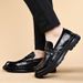 Business Formal Casual Shoes, Fashionable And Versatile Slip-on Breathable Loafers, Men's Leather Shoes_vogvips.com