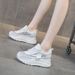 Daddy Shoes Mesh Women's Casual Shoes French Round Head Thick Sole Heightening Casual Sports Shoes_vogvips.com