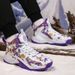 New high-top basketball shoes men's leather children's small shoes actual running shoes_vogvips.com