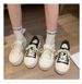 Women Platform Canvas Sneakers, Chunky Thick Sole Lace‑Up Low Top Shoes, Casual Height‑Increase Wedge Skate Shoes, Retro Big Toe Walking Shoes_vogvips.com