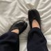 Cowhide Version ~ 2024 New Pleated Genuine Leather Soft Sole Split Toe Loafers For Women Flat Mary Jane Shoes_vogvips.com