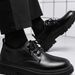 European Warm Series Autumn Winter Suit Leather Men Waterproof Casual Student Height Increasing Soft Sole Black Big Toe Shoes British Style_vogvips.com