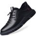 Men's Business Formal Black Leather Shoes Spring 2026 Style Trendy Slip-On Casual Breathable Soft Soled Shoes_vogvips.com