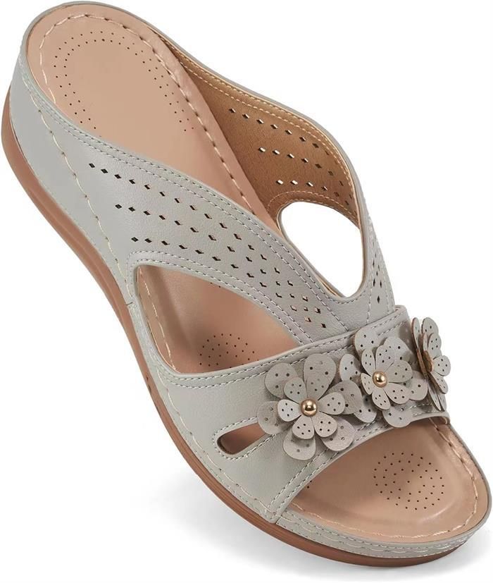 Summer New Style Women's Plus Size Wedge Sandals Open Toe Floral Strappy European American Design_vogvips.com