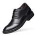 Men's Shoes Inner Height Increase Dress Lace-up Workplace Tooling Leather Shoes Round Head Shallow Mouth Shoes_vogvips.com