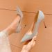 French Style Xiuhe Main Wedding Dress Two-Way Bridal Shoes 2025 New Crystal Silver Bridesmaid High Women Thin Heels_vogvips.com
