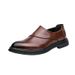 Euro Step Men's Leather Shoes Height Increasing Breathable British Style Loafers Business Formal Pointed Toe Slip-On Xuheng New_vogvips.com