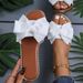 New Flat Bottom Rhinestone Bow Flip-flops Women Wear Solid Color Lightweight Cloth Slippers_vogvips.com