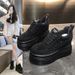 Women’s Shoes Rhinestones Shoes Breathable Rhinestone Casual Shoes Versatile Thick Sole Heightened 7CM Shoes_vogvips.com