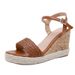Women’s Shoes Spring New Style Sandals Woven Back Strap Wedge Sandals Large Size Fashion Women's Shoes_vogvips.com