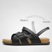 Fashion Leather Summer Comfortable Adult Men's Casual Slippers Beach Shoes For Men Non-slip Open-toe Black Sandals_vogvips.com