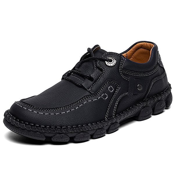 Euro Step Australian Casual For Men Genuine Leather Sports Outdoor Hiking Large Size Thick Soft Sole Handmade Shoes_vogvips.com