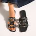 Women's Flat Sandals Summer Style Open Toe Beach Shoes Fashionable Outdoor Slippers with Metal Buckle Versatile_vogvips.com
