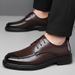 Men's 2025 New Model Cowhide Lace-up Men's Business Formal Casual Leather Wedding Groom Shoes_vogvips.com