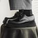 Men's Square Toe Derby Shoes - Light Luxury Leather Oxfords With Thick Rubber Sole For Height Increase, Comfortable & Stylish Casual Footwear_vogvips.com