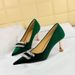 1818-K76 European And American Style Fashionable Party Women's Shoes, High-heeled, Shallow Pointed Toe, Suede, Metal_vogvips.com