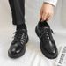 Korean Trendy Versatile Stylish Men's Suit Casual Youth Cross-Border British Style Black Leather Shoes_vogvips.com