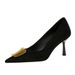 9517-K206 European And American Style Banquet Women's Suede Stiletto Professional Work Pointed Toe Single Shoes, Elegant_vogvips.com