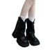 Brown Melad Western For Women Summer 2025 New Zipper Cuff Mid-Calf Denim Martin Short Boots_vogvips.com