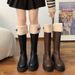 Brown Plus Slimming Fleece-Lined Thick-Soled Long For Women 2025 New Autumn Small Size Over-the-Knee High Boots_vogvips.com