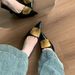 Elegant French Pointed Toe Heels - Comfortable Mid Heel Pumps For Women, Versatile Dress Shoes With Metallic Accents_vogvips.com