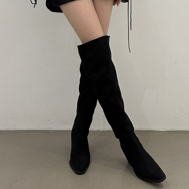 Internet Celebrity Slim For Women, Large Over-the-Knee Long Bo, 2025 Autumn Winter New Thick Heel High Tube Riding_vogvips.com
