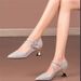 2026 Spring New Elegant Women's Low-Heel Shoes With Sparkling Rhinestone Bow, Mid-Heel Single Shoes, Fashionable_vogvips.com